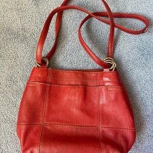 Red Leather Shoulder Bag